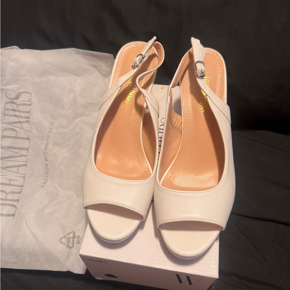 Dream Pairs Elegant White Slingback Heels